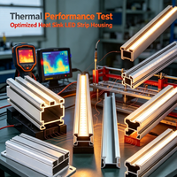 Boîtier de bande LED en aluminium extrudé haute performance, dissipateur de chaleur optimisé pour la production de luminaires intérieurs