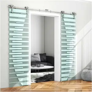 USA Modern Style Barn Door Kit Stainless Steel Sliding Pocket Door Hardware Bathroom Glass Door