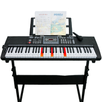 Students Music Learning Portable Lightweight 61-Key Digital Piano Keyboard with Lighting Plastic Material Educational Instrument