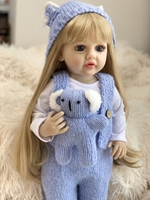 R & B Reborn boneka silikon silikon Recien pakaian hitam penuh tubuh Bebe Realista anak laki-laki perempuan Reborn boneka bayi