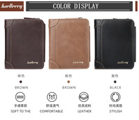 Dompet Pria Anti Maling Baellerry Lipat 3 Kulit PU dengan RFID Dompet Pendek untuk Pria Kapasitas 15 Kartu Modis