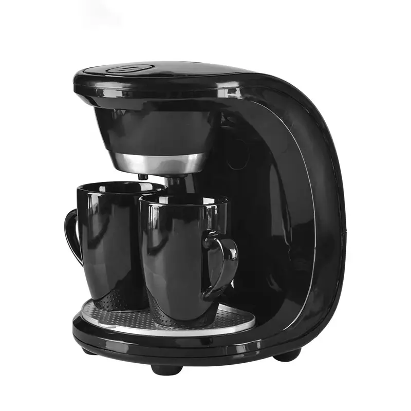Machine à café électrique 1-2 personnes avec deux tasses cafetière expresso Mini machine à café goutte à goutte