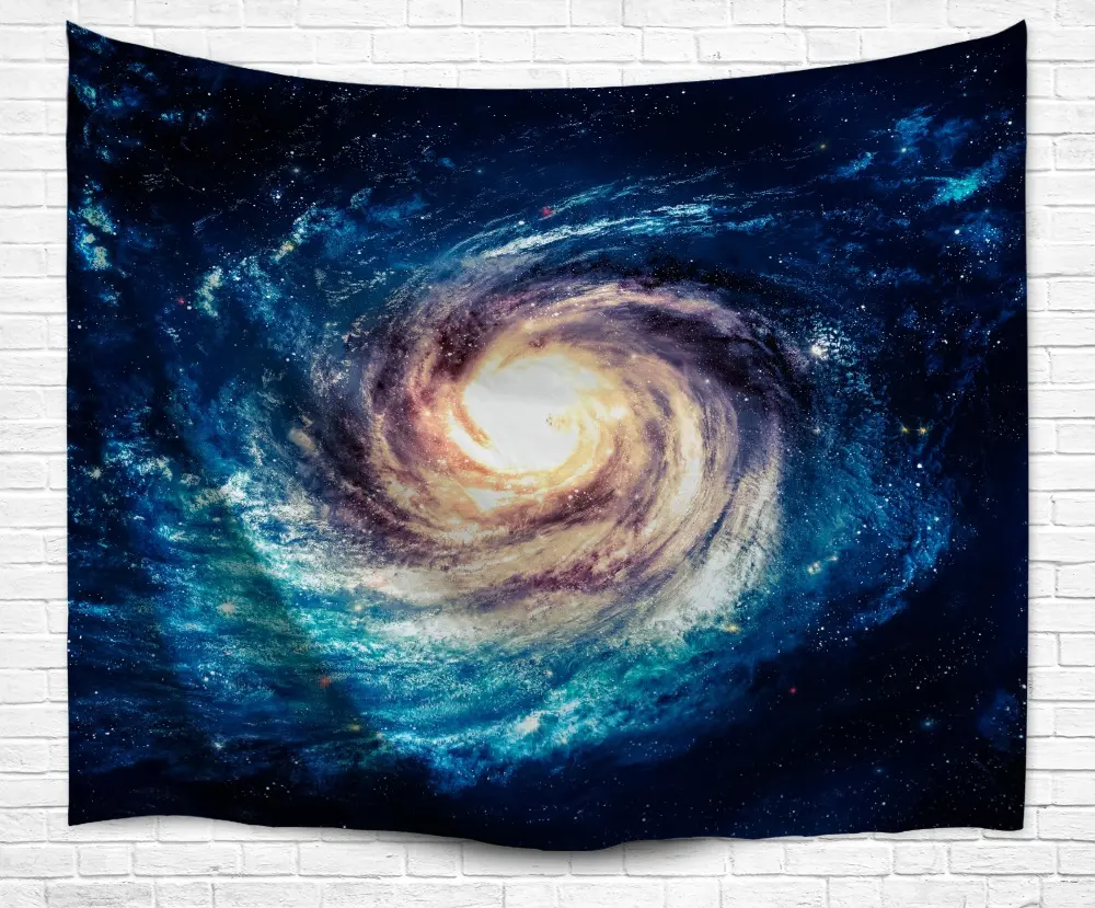 Decorative fashionable OEM Polyester UV print Galaxy tapestry wall hangings