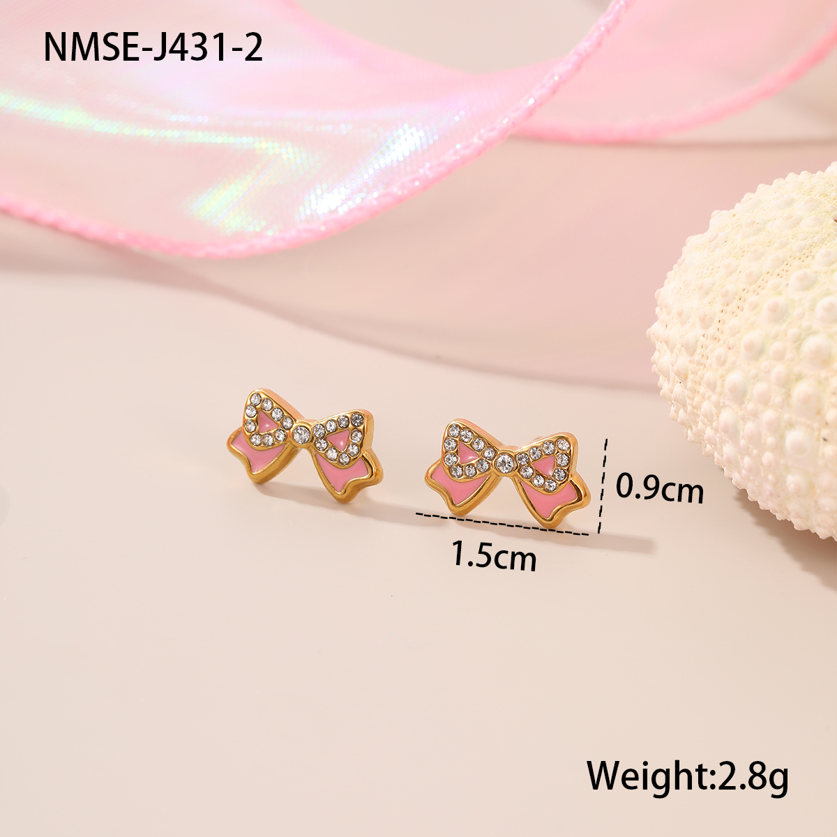 Boucle d'oreille rose NMSE-J431-2
