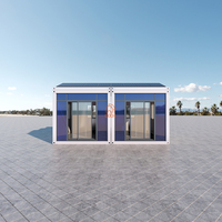 Maison conteneur démontable, pièce unique, maison habitable, porte vitrée mobile, 20 pieds, 40 pieds, maison préfabriquée personnalisée, mini-maison