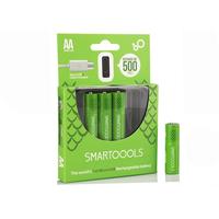 Baterai Isi Ulang Smartoools Ni-MH AA/AAA 1.2V 1000mAh 4 Pack Bersertifikat CE Garansi 2 Tahun untuk Senter Perahu