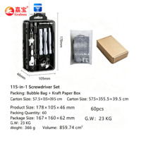 Jeu de tournevis magnétiques de précision 115 en 1, embouts durcis et chromés de 27 mm, kit d'outils de réparation de téléphones portables