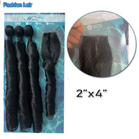 Extensions de cheveux synthétiques bouclés souples en fibre, tissage de cheveux synthétiques bouclés à la française 2*4, lot de tresses bouclées à ressort pour femmes