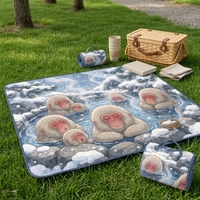Tapis de pique-nique matelassé extra large, pliable, imperméable, style japonais, pour la plage, le camping, la famille