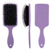 Brosse carrée démêlante à palette avec marque privée personnalisée brosse d'extension de cheveux en poils de sanglier mélangés avec coussin d'air en caoutchouc pour perruques
