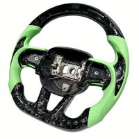 Volant en cuir vert LED de conception nouvelle, en fibre de carbone forgée, pour Dodge Charger Challenger SRT 2019-2023