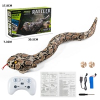 Serpiente Anfibia de Juguete con Control Remoto Realista Recargable de 2.4ghz, Simulación Electrónica de Animales, Serpiente Cascabel de Plástico para Bromas de Niños