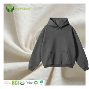 Sweat à capuche écologique poids lourd 100% coton sweat à capuche court hommes blanc surdimensionné impression personnalisée Logo hommes sweats à capuche & sweat-shirts - Product Image 1