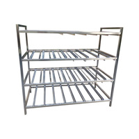 Support de cuisson à 4 niveaux en acier inoxydable avec support pour refroidissement et stockage de gâteaux et pains de boulangerie