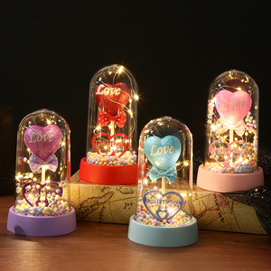 Nouvelle boîte cadeau créative en forme de cœur avec ballon rose, décoration florale éternelle pour la Saint-Valentin - Product Image 6