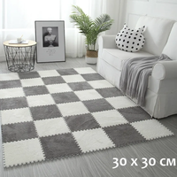 Tapis de puzzle en peluche Tapis de salon EVA Assemblage gratuit Tapis de jeu doux et chaud Tapis de sol 30*30*1cm
