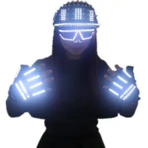 LED Işıklı Gözlük Eldiven Kaya Perçin Kap Yeni Benzersiz Altın Gümüş Perçin Şapka Sokak Hip-Hop Perçin adam kadın