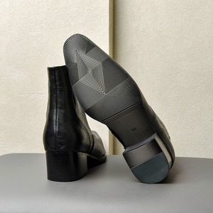 Nuevas botas de otoño-invierno con punta cuadrada y tacón alto para hombre, que aumentan la altura en 5 cm, estilo inglés, con cremallera lateral, de cuero genuino, botas cortas. - Product Image 3