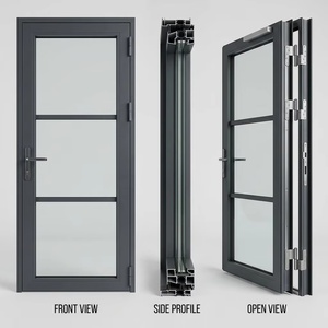 <span class=keywords><strong>Porte</strong></span> <span class=keywords><strong>de</strong></span> jardin à double battant <span class=keywords><strong>en</strong></span> aluminium <span class=keywords><strong>de</strong></span> luxe, style français, avec grille <span class=keywords><strong>d</strong></span>écorative et verre trempé - Product Image 2