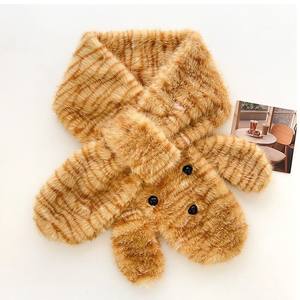 Chapeau de pêcheur moelleux à oreilles d'ours mignon, <span class=keywords><strong>gants</strong></span> chauds, écharpe de dessin animé, cache-cou d'hiver, 100% acrylique, style image - Product Image 4