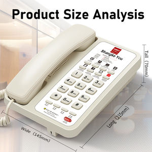 Fabricante Precio bajo Hotel Habitación Teléfono Botón grande Teléfono <span class=keywords><strong>fijo</strong></span> analógico Hotel Teléfono con LOGO FICAN605 - Product Image 2