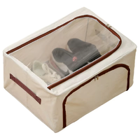 Boîte de rangement pliable pour chaussures en tissu non tissé avec couvercle rabattable, grande capacité 30x40x16cm 30x60x16cm, rangement pour chaussures sous le lit