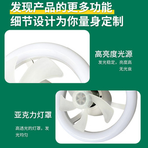 Ventilador de Techo LED con Luz, Control Remoto, 5 Aspas, Motor AC, 3 Velocidades, Cuerpo de Plástico, Diseño Moderno - Product Image 5