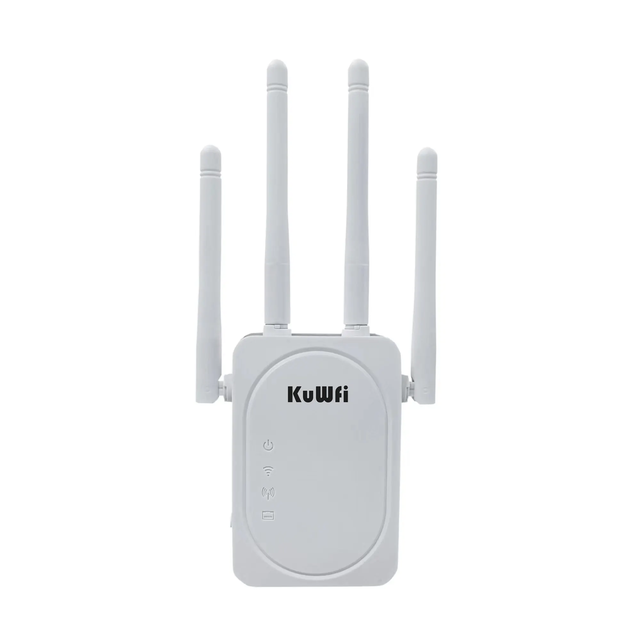 KuWFi 7628ZJ11 Dual Band 1200mbps Indoor WiFi Extender, Strong Signal 100Mbps LAN Port Repeater Booster for Network