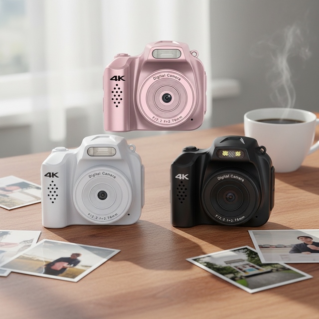 1.54-inch Mini Keychain 4K Video Retro Small Vintage Compact Digital Camera for Travel Study Recording