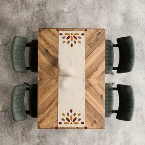 Camino de Mesa Rectangular de Tela Tejida con Bordado Floral Retro de Lujo en Color DO para Comedor, Bodas, Fiestas, Hogar y Hotel - Product Image 1