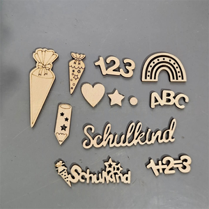 Letras del Alfabeto de Madera de Boj Natural, Formas Creativas Bohemias, Piezas de Estrellas Arcoíris, Manualidades DIY para el Hogar, la Escuela, Fiestas, Jardín de Infancia - Product Image 1
