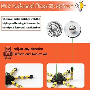 Merrycoo Funny Sensory Fidget Toys, Transformable Chaîne Robot Doigt Jouet DIY Déformation Robot Mécanique Spinners