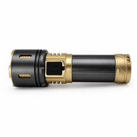 Lampe torche tactique rechargeable à double faisceau rouge et bleu clignotant 1000 lumens, projecteur spot et large, torche UV, base magnétique, indicateur de batterie externe