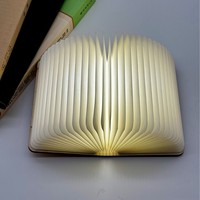 Lampe de table LED créative en bois pliable en forme de livre, rechargeable, pour la Saint-Valentin, lumière décorative de nuit