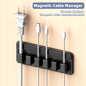 Soporte Magnético Grande para Cables con 6 Clips, Organizador de Cables para el Hogar, Oficina, Automóvil, Auriculares, Audífonos, Organizador de Cables - Product Image 1