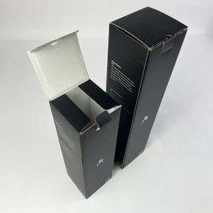 Custom Lock Bottom Embossed Corrugated Box Black Matte Finish White Interior Custom Shape for Desk Mat Mouse <strong>Pad</strong> Packaging - Product Image 1