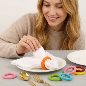 Colorful Resin Eco-Friendly Durable Napkin Rings Customizable Shape Modern Luxury Design Party Use 4.5cm Width - Product Image 1