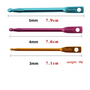 Juego de 3 agujas de ganchillo de óxido de aluminio de colores para tejer suéteres cortos, con cabezal único y combinadas - Product Image 2