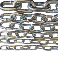 Cadena Galvanizada Eléctrica de Acero al Carbono Suave, Soldada, de Eslabones Medianos, de 3MM, 4MM, 5MM, 6MM, 7MM, 8MM, 9MM, 10MM, 11MM, 12MM, 15MM, 16MM, 18MM