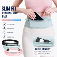 Ceinture de course mince pour téléphone, sac banane sport léger et réglable avec fermeture éclair réfléchissante pour hommes et femmes
