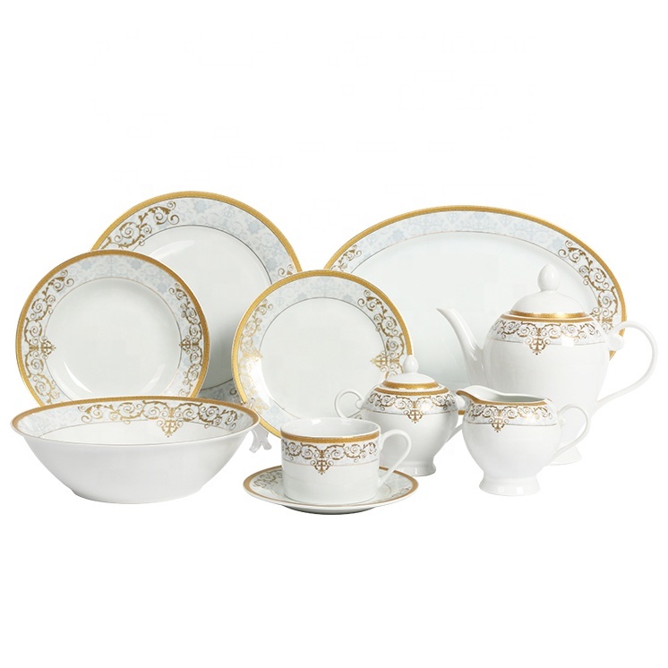 47pcs Dinner Set Luxury Porcelain Plates