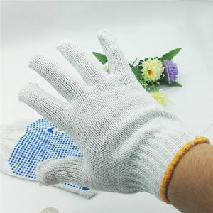 Fabricante mayorista de guantes de lana blanqueada, resistentes al desgaste, antideslizantes, protectores, con puntos adhesivos y pegamento. - Product Image 1
