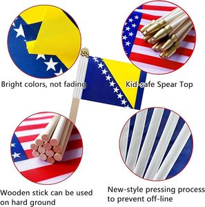 Banderas Pequeñas de <span class=keywords><strong>Bosnia</strong></span> y Herzegovina, Mini Banderas de Mano, Artículos de Decoración para Fiestas y Desfiles - Product Image 4