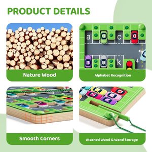 YUCI OEM Giocattoli Labirinto in Legno, Giochi Educativi per Attività di Apprendimento Prescolare, Labirinto Parcheggio, Giocattolo Spaziale per Bambini - Product Image 2