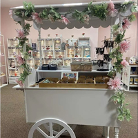 Carro de madera para aperitivos, ruedas, carro de mano, estante de flores de campo, almacenamiento, postres, boda, fiesta, Festival, celebración, decoración de fiesta
