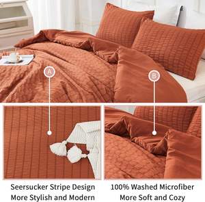 Juego de Edredón Seersucker Queen (90x90 Pulgadas), 3 Piezas - Edredón Ligero de Tela Lavada 100% Suave con 2 Fundas de Almohada - Product Image 4