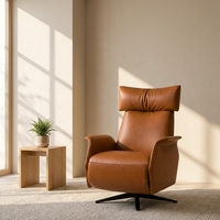 Promotion Chaise Fauteuil Inclinable Simple Moderne OEM ODM en Cuir Pleine Fleur et Tissu, Commande Manuelle et Tactile, pour Salon, Salle à Manger, Maison