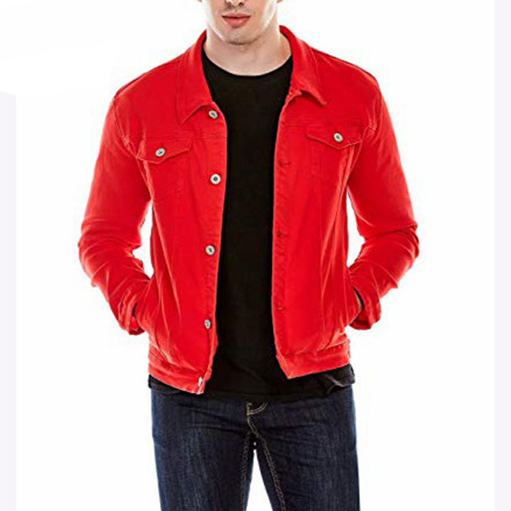 denim jacket red colour