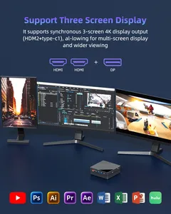 YCTipc AMD R5 4300U 4500U 7430U R7 6600H Gaming Mini PC 32GB DDR4 1TB SSD Oficina Computadora PC Escritorio WiFi6 NUC Mini Pcs - Product Image 4