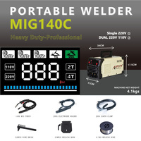 APEXYN MIG-140C 220V 140A Garantie 2 ans Mini Poste à souder portable sans gaz Inverter IGBT à contrôle synergique 3-en-1 pour fil fourré